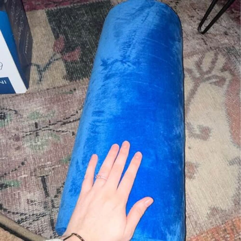 LIKEGO Blue Bolster Pillow with zippered back